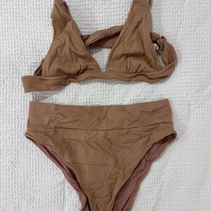 Tan Aerie Textured Bikini Set